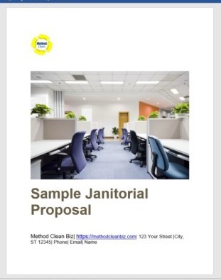 Sample Janitorial Proposal Cover Page