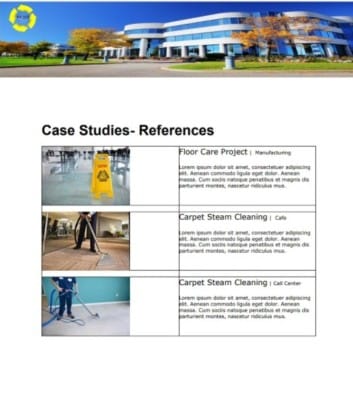 Sample Janitorial Testimonial and client references