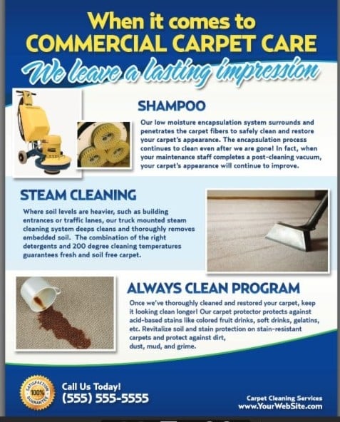 sample carpet cleaning flyer