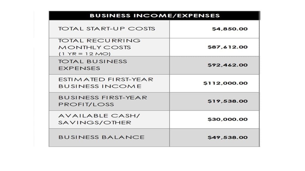 cleaning business financial plan