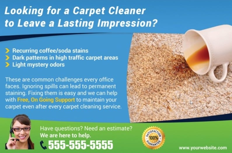 Sample carpet cleaning postcard
