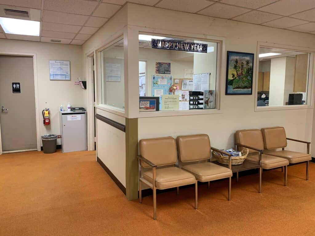 Immaculate waiting room in a medical office, showcasing the importance of cleanliness in healthcare environments.