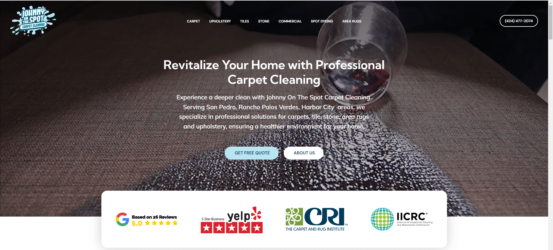 Cleaning Business Website Design Example