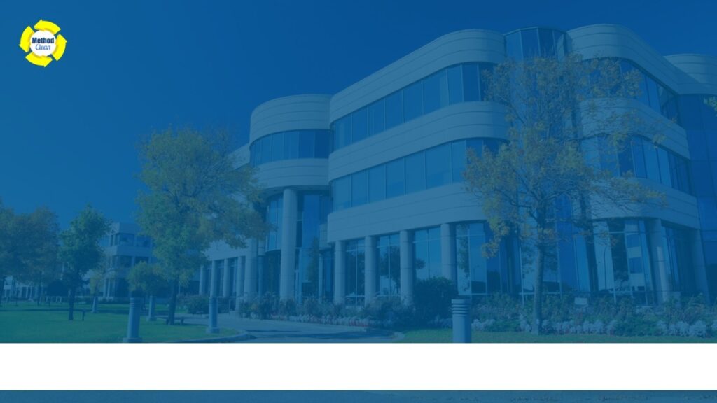 Exterior of a commercial office building representing cleaning business website speed and performance impact