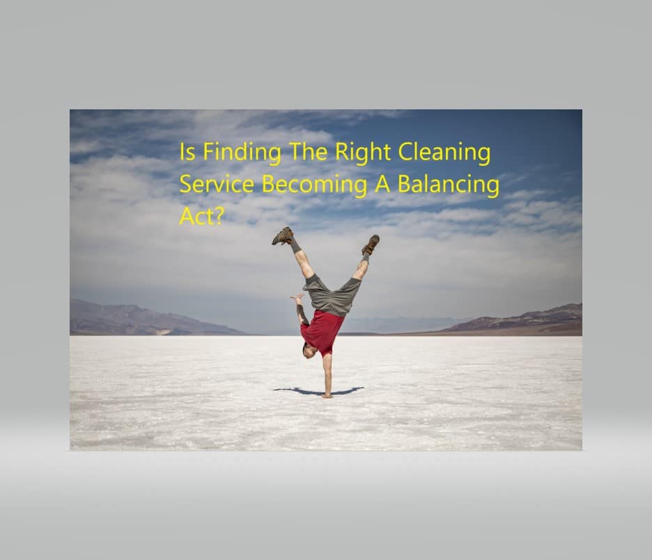 Illustration of a cleaning business balancing common website design mistakes