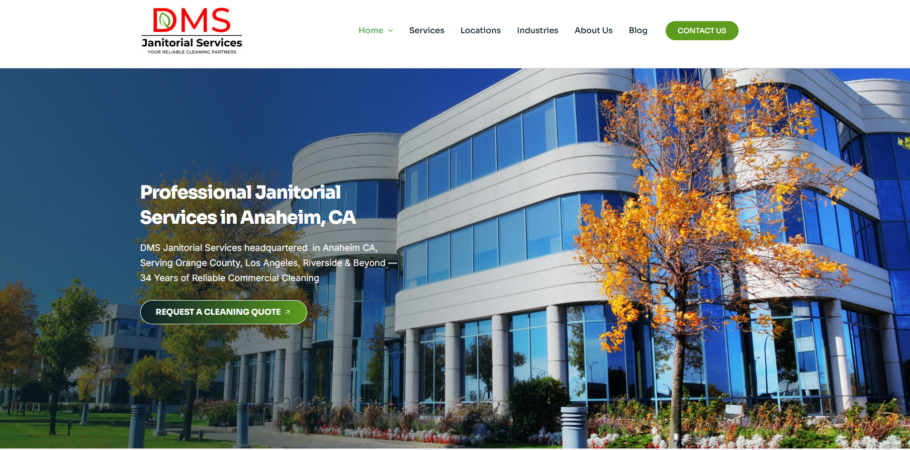 Professional cleaning company website example featuring high-conversion layout and optimized service pages
